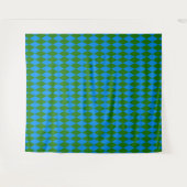 Blaue grüne Harlekin-Karuomuster  Wandteppich (Vorderseite (Horizontal))