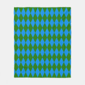 Blaue grüne Harlekin-Karuomusterung Fleecedecke (Vorderseite)