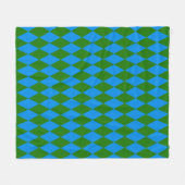 Blaue grüne Harlekin-Karuomusterung Fleecedecke (Vorderseite (Horizontal))