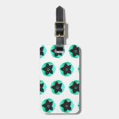 Blaue grüne hawaiianische Blume Gepäckanhänger (Vorderseite vertikal)