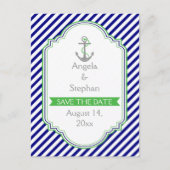 Blaue, grüne Hochzeit im Wassersport Das Datum spe Ankündigungspostkarte (Vorderseite)