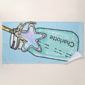 Blaue grüne Jakartflasche - Spaß Strandtuch (Vorderseite)