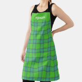 Blaue & grüne Karo-Tartan-Monogramm-Name Schürze (InSitu)