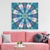 Blaue/grüne Mandala Leinwanddruck (Insitu (Wohnzimmer))