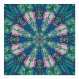 Blaue/grüne Mandala Poster