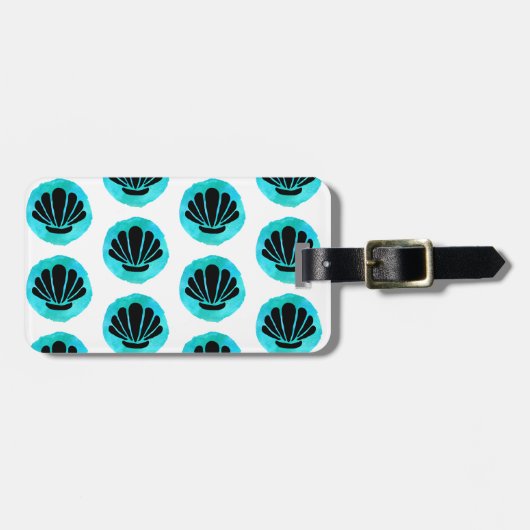 Blaue grüne Muschel Gepäckanhänger (Vorderseite horizontal)