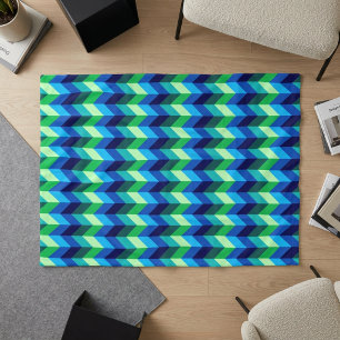 Blaue grüne Ombre-Chevrons Kleine Fleece-Decke Fleecedecke