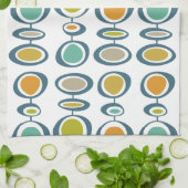 Blaue grüne Orangenkreise Halbjahrsmuster Geschirrtuch (Gefaltet)