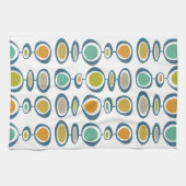 Blaue grüne Orangenkreise Halbjahrsmuster Geschirrtuch (Horizontal)