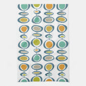 Blaue grüne Orangenkreise Halbjahrsmuster Geschirrtuch (Vertikal)