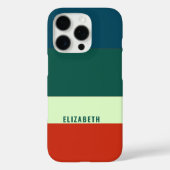 Blaue, grüne Orangenstreifen Muster Personalisiert Case-Mate iPhone Hülle (Rückseite)