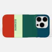 Blaue, grüne Orangenstreifen Muster Personalisiert Case-Mate iPhone Hülle (Rückseite (Horizontal))