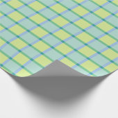 Blaue grüne Pastellfarben Prüfmuster Geschenkpapier (Ecke)