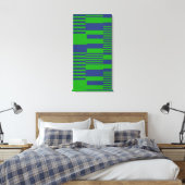 Blaue Grüne Patchwork-Streifen-Design Leinwanddruck (Insitu (Schlafzimmer))