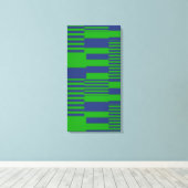 Blaue Grüne Patchwork-Streifen-Design Leinwanddruck (Insitu (Holzboden))