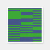 Blaue Grüne Patchwork-Streifen-Design  Serviette (Vorderseite)