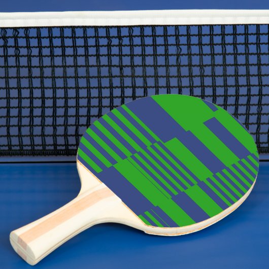 Blaue grüne Patchwork-Streifen-Design  Tischtennis Schläger (InSitu)