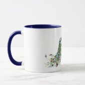 Blaue Grüne Pfauenfedern Tasse (Links)