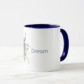 Blaue Grüne Pfauenfedern Tasse (VorderseiteRechts)