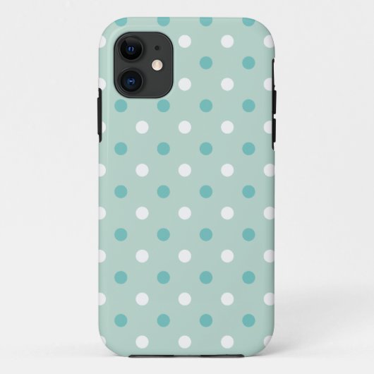 Blaue grüne Punkte Case-Mate iPhone Hülle (Rückseite)