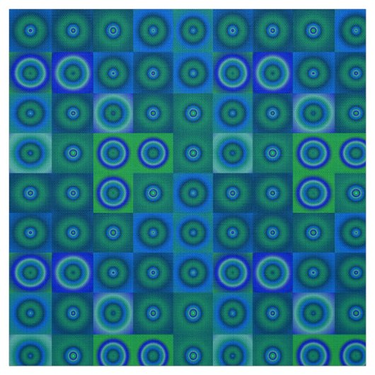 Blaue grüne Punkte und Quadrate Stoff (Muster)