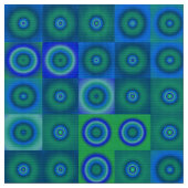Blaue grüne Punkte und Quadrate Stoff (Nahaufnahme)