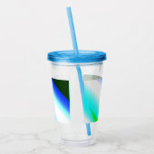 Blaue grüne Regenbogenfarben abstrakte Textur Acryltrinkbecher (Links)