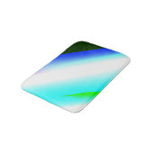 Blaue grüne Regenbogenfarben abstrakte Textur Badematte (Schrägansicht)