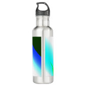 Blaue grüne Regenbogenfarben abstrakte Textur Edelstahlflasche (Rückseite)
