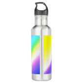 Blaue grüne Regenbogenfarben abstrakte Textur Edelstahlflasche (Rückseite)