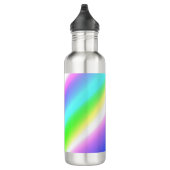 Blaue grüne Regenbogenfarben abstrakte Textur Edelstahlflasche (Rechts)
