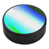 Blaue grüne Regenbogenfarben abstrakte Textur Eishockey Puck (3/4)