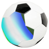 Blaue grüne Regenbogenfarben abstrakte Textur Fußball (Dreiviertel)