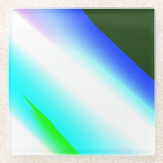 Blaue grüne Regenbogenfarben abstrakte Textur Glasuntersetzer (Vorderseite)
