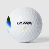 Blaue grüne Regenbogenfarben abstrakte Textur Golfball (Logo)