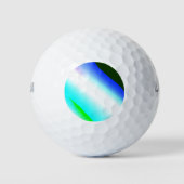 Blaue grüne Regenbogenfarben abstrakte Textur Golfball (Vorderseite)