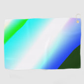 Blaue grüne Regenbogenfarben abstrakte Textur Golfhandtuch (Horizontal)