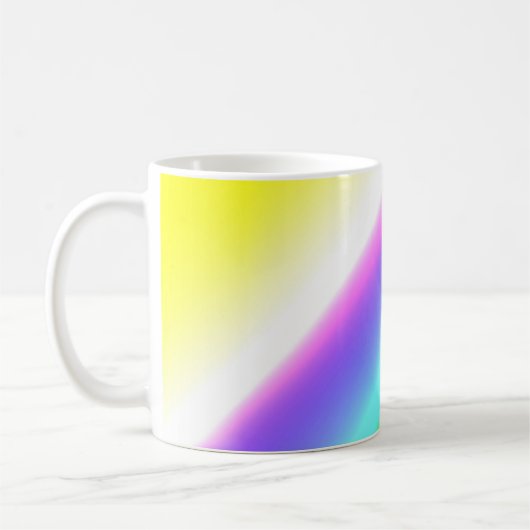 Blaue grüne Regenbogenfarben abstrakte Textur Kaffeetasse (Links)