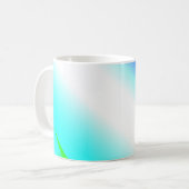 Blaue grüne Regenbogenfarben abstrakte Textur Kaffeetasse (Vorderseite Links)