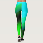 Blaue grüne Regenbogenfarben abstrakte Textur Leggings (Rückseite)