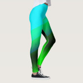 Blaue grüne Regenbogenfarben abstrakte Textur Leggings (Rechts)