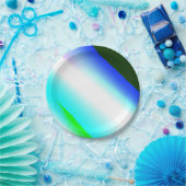 Blaue grüne Regenbogenfarben abstrakte Textur Pappteller (Party)