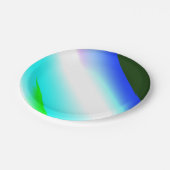 Blaue grüne Regenbogenfarben abstrakte Textur Pappteller (Schrägansicht)