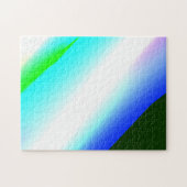Blaue grüne Regenbogenfarben abstrakte Textur Puzzle (Horizontal)