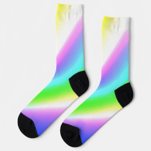 Blaue grüne Regenbogenfarben abstrakte Textur Socken (Linkes Detail)