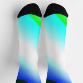 Blaue grüne Regenbogenfarben abstrakte Textur Socken (Oben)