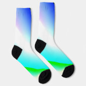 Blaue grüne Regenbogenfarben abstrakte Textur Socken (Rechts)
