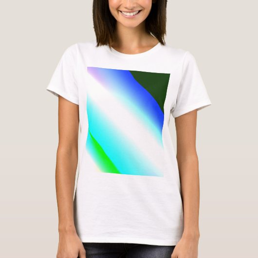 Blaue grüne Regenbogenfarben abstrakte Textur T-Shirt (Vorderseite)