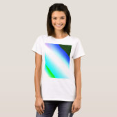 Blaue grüne Regenbogenfarben abstrakte Textur T-Shirt (Vorne ganz)