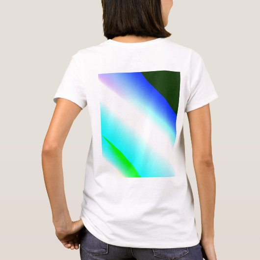Blaue grüne Regenbogenfarben abstrakte Textur T-Shirt (Rückseite)